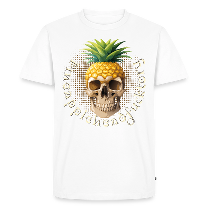 Pineapple Skull Design - Männer Premium T-Shirt - Weiß