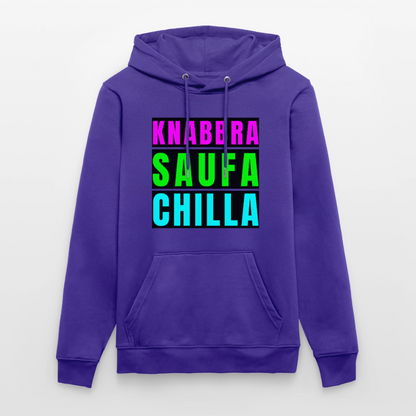 Knabbra Saufa Chilla Design – Unisex Bio-Hoodie - Purple Love 