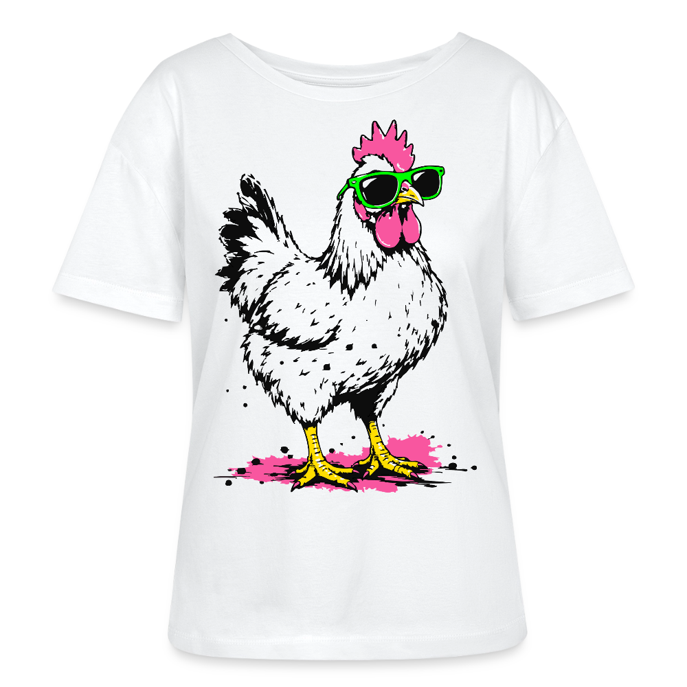 Street Schicken Design – Rundhals Frauen Bio-T-Shirt - Weiß