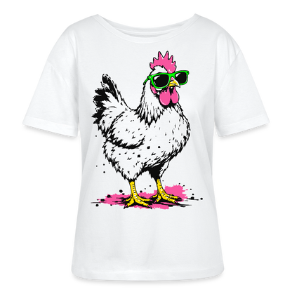 Street Schicken Design – Rundhals Frauen Bio-T-Shirt - Weiß