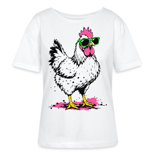 Street Schicken Design – Rundhals Frauen Bio-T-Shirt - Weiß