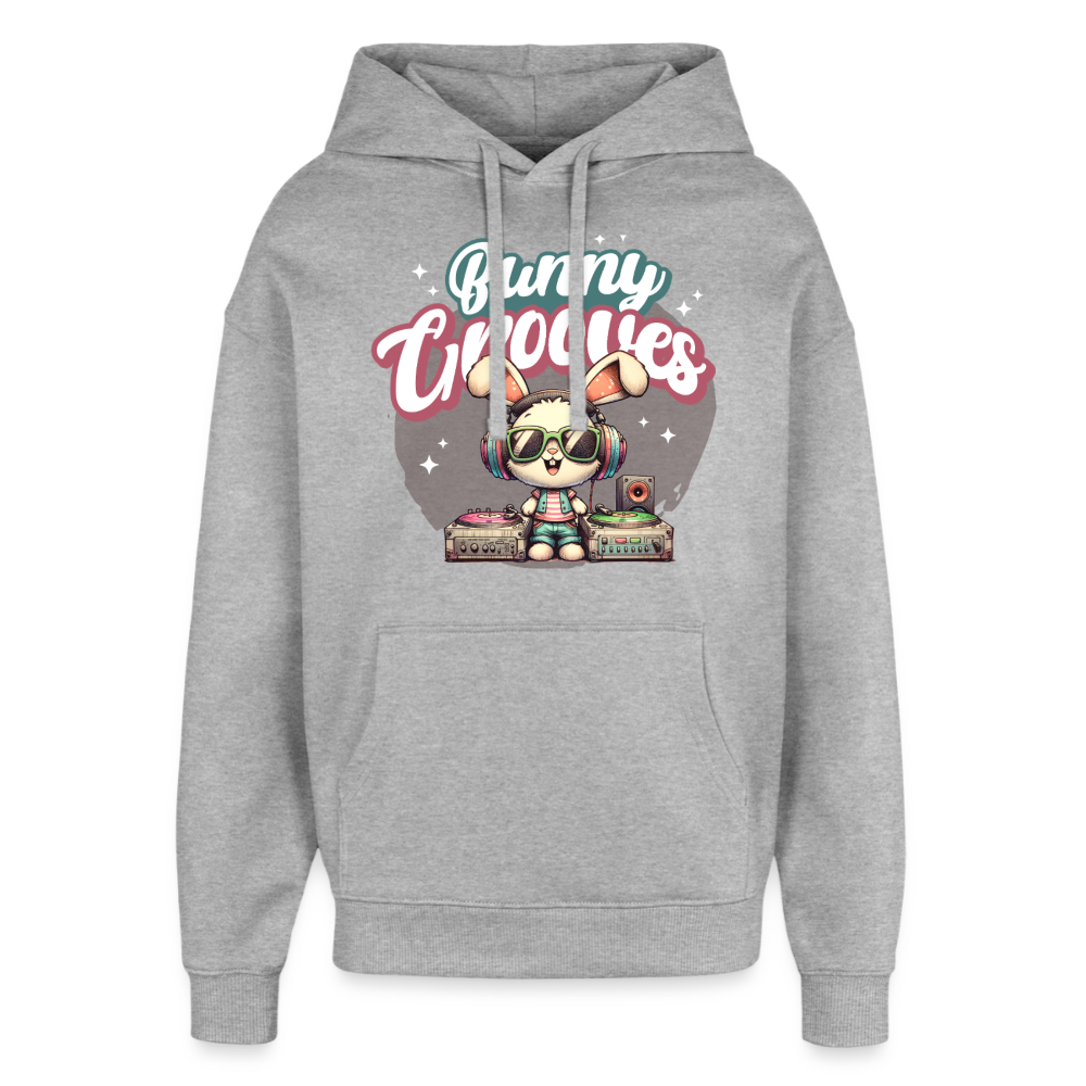 Bunny Grooves Design – Oversized Unisex Hoodie - Grau meliert