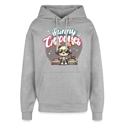 Bunny Grooves Design – Oversized Unisex Hoodie - Grau meliert