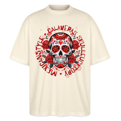 Sugar Skull Rosen Design - Oversized Unisex Bio T-Shirt - Natur