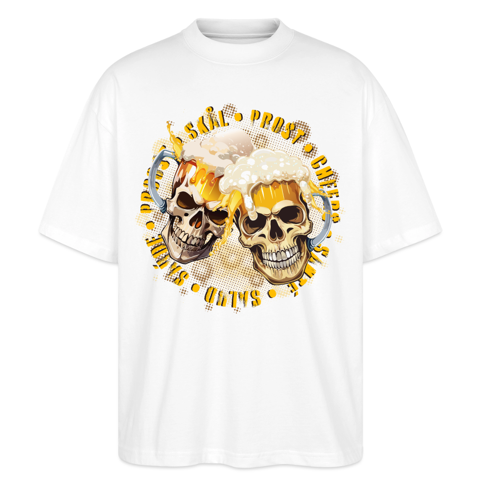 Party Skull Design – Oversized Unisex Bio T-Shirt - Weiß