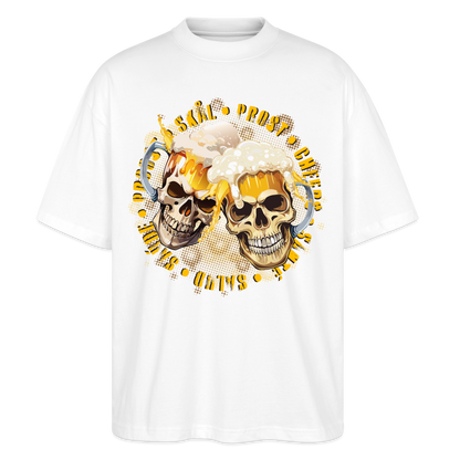 Party Skull Design – Oversized Unisex Bio T-Shirt - Weiß