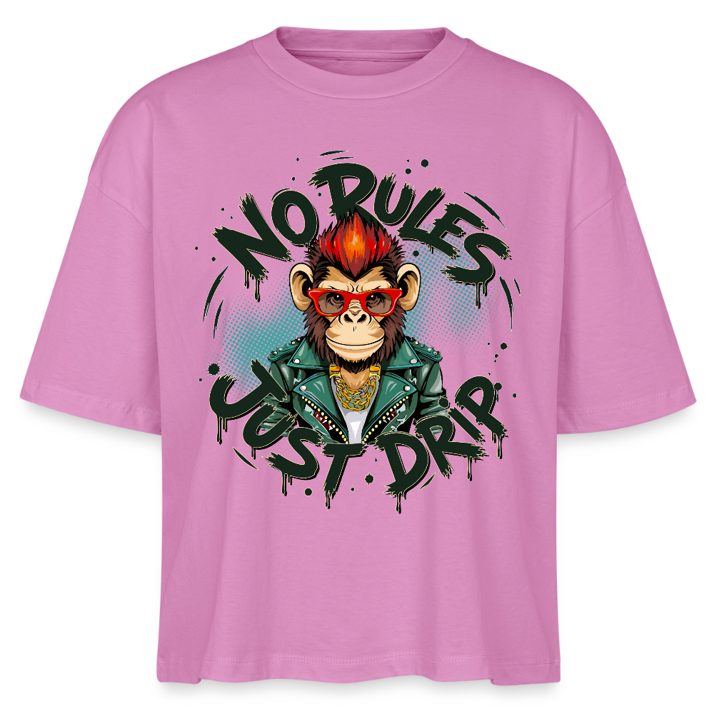 Monkey No Rules Design – Frauen Boxy Bio-T-Shirt - Pink
