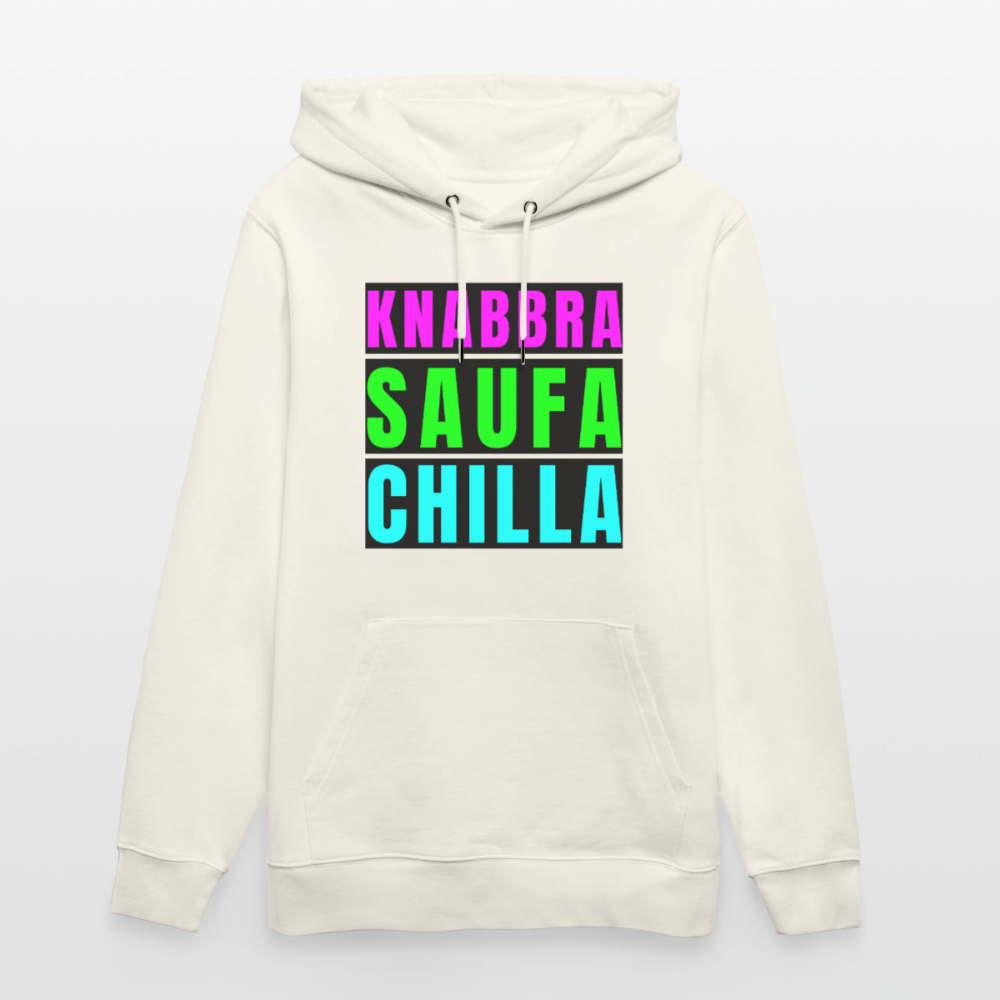 Knabbra Saufa Chilla Design – Unisex Bio-Hoodie - Naturweiß 