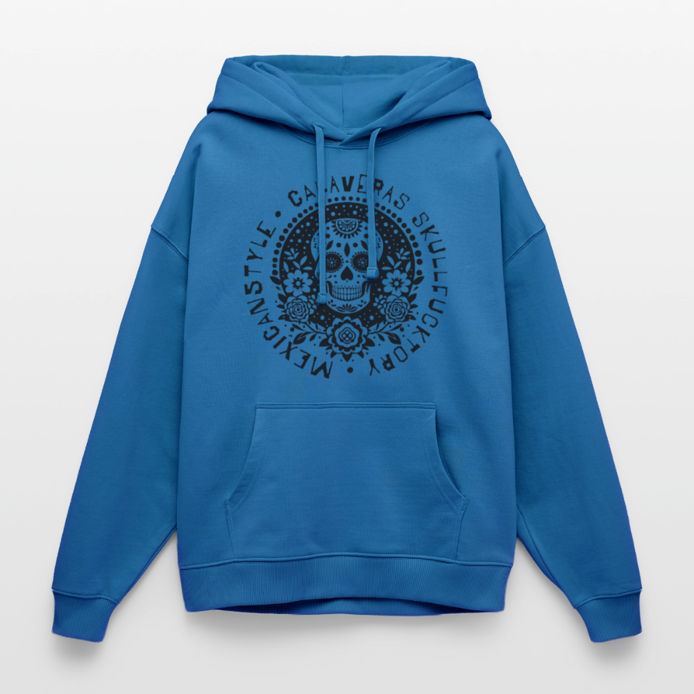 Sugar Skull Black Design - Oversized Unisex Hoodie - Achtsames Blau