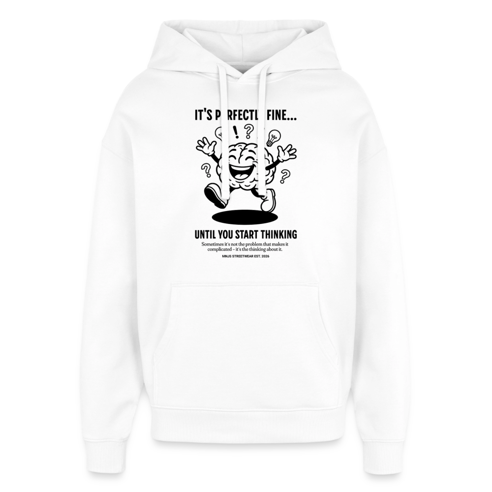 Brain Design – Oversized Unisex Hoodie - Weiß