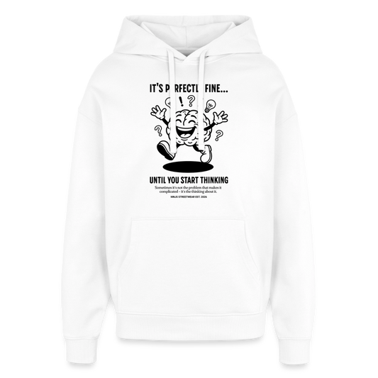 Brain Design – Oversized Unisex Hoodie - Weiß