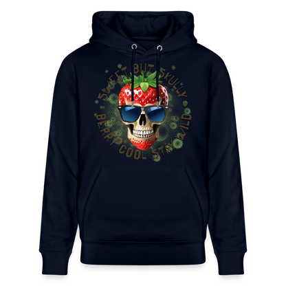 Strawberry Skull Design – Unisex Bio-Hoodie - Navy
