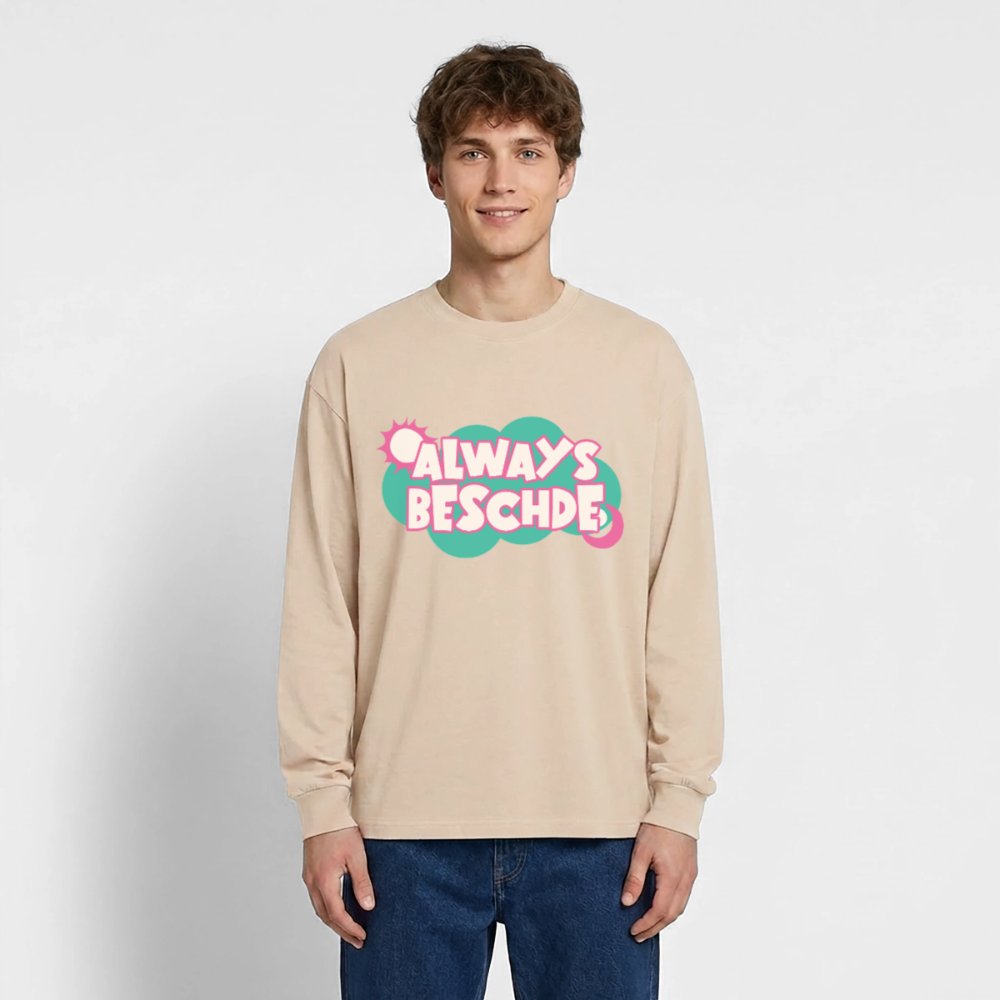 Always Beschied Design – Oversized Langarmshirt - Sand