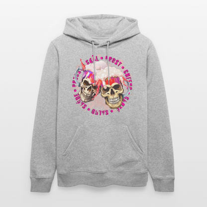 Party Skull Design Pink – Unisex Bio-Hoodie - Grau meliert