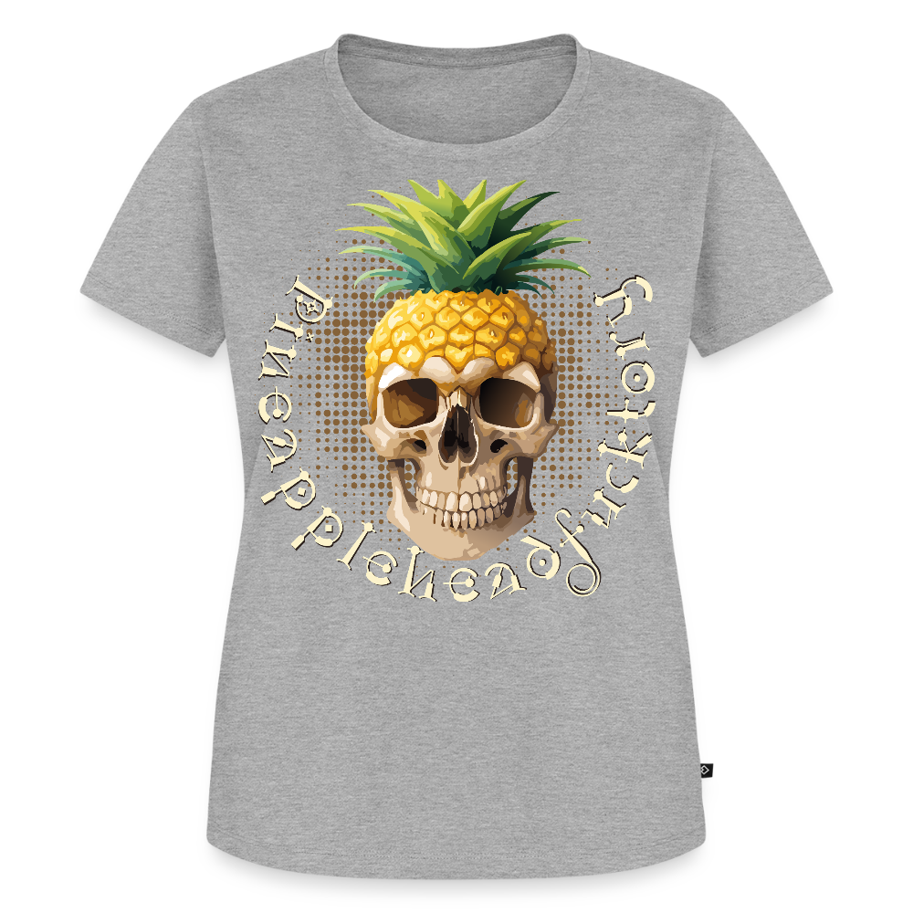 Pineapple Skull Design - Frauen Premium T-Shirt - Grau meliert