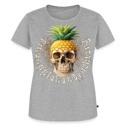 Pineapple Skull Design - Frauen Premium T-Shirt - Grau meliert