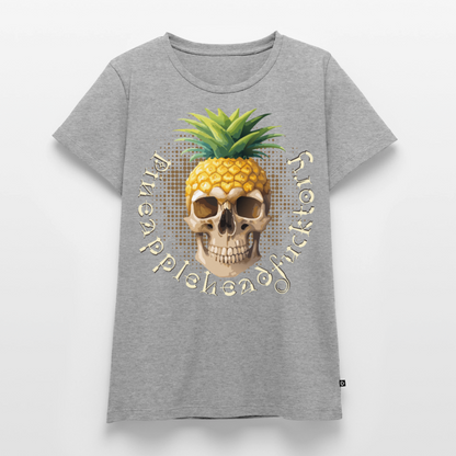 Pineapple Skull Design - Frauen Premium T-Shirt - Grau meliert