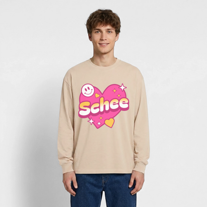 Schnee Design – Oversized Langarmshirt - Sand