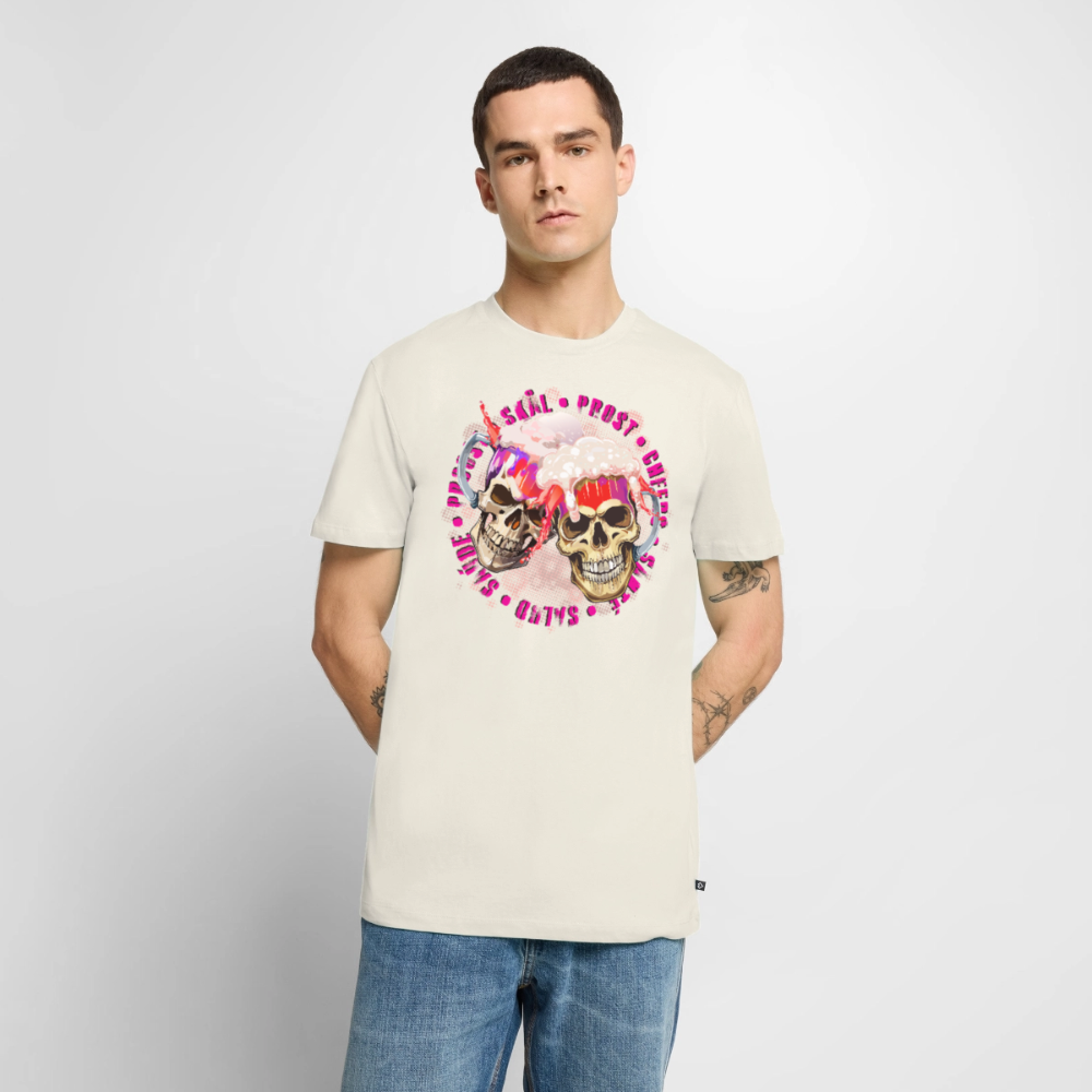 Party Skull Design Pink – Männer Premium T-Shirt - Naturweiß