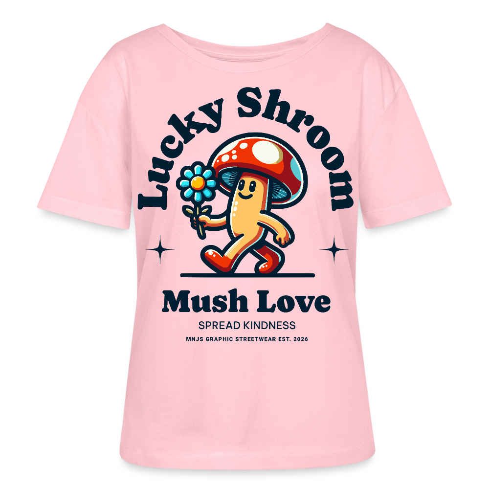 Lucky Shroom Design – Rundhals Frauen Bio-T-Shirt - Hellrosa