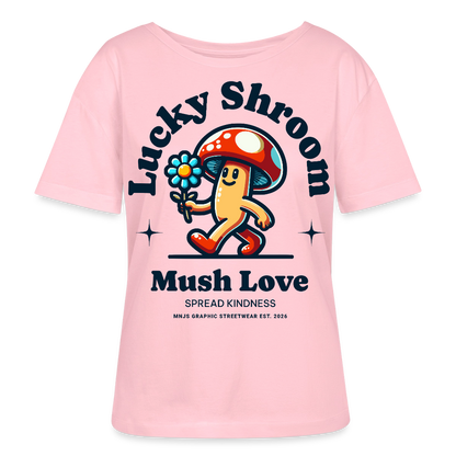 Lucky Shroom Design – Rundhals Frauen Bio-T-Shirt - Hellrosa