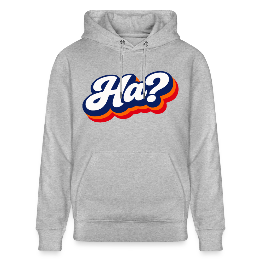 Ha? Design – Unisex Bio-Hoodie - Grau meliert