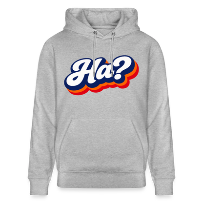 Ha? Design – Unisex Bio-Hoodie - Grau meliert