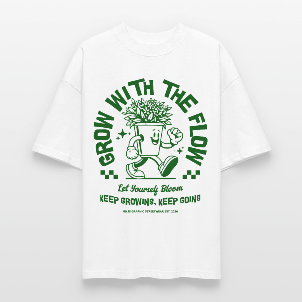 Keep Growing Design – Oversized Unisex Bio T-Shirt - Weiß