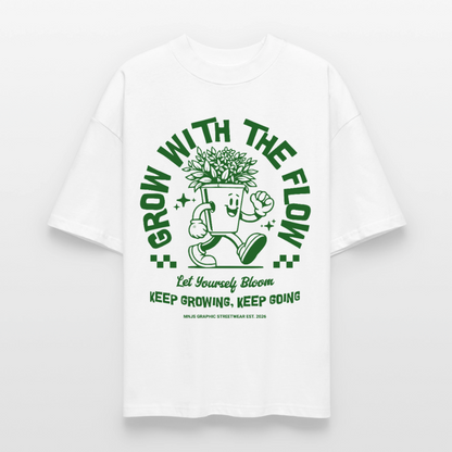 Keep Growing Design – Oversized Unisex Bio T-Shirt - Weiß