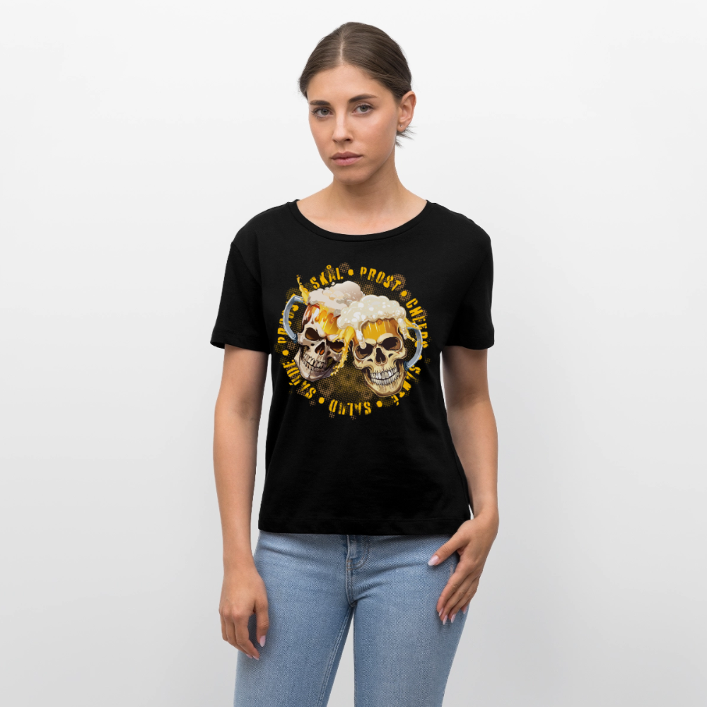 Party Skull Design – Rundhals Frauen Bio-T-Shirt - Schwarz