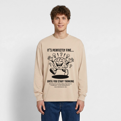 Brain Design – Oversized Langarmshirt - Sand