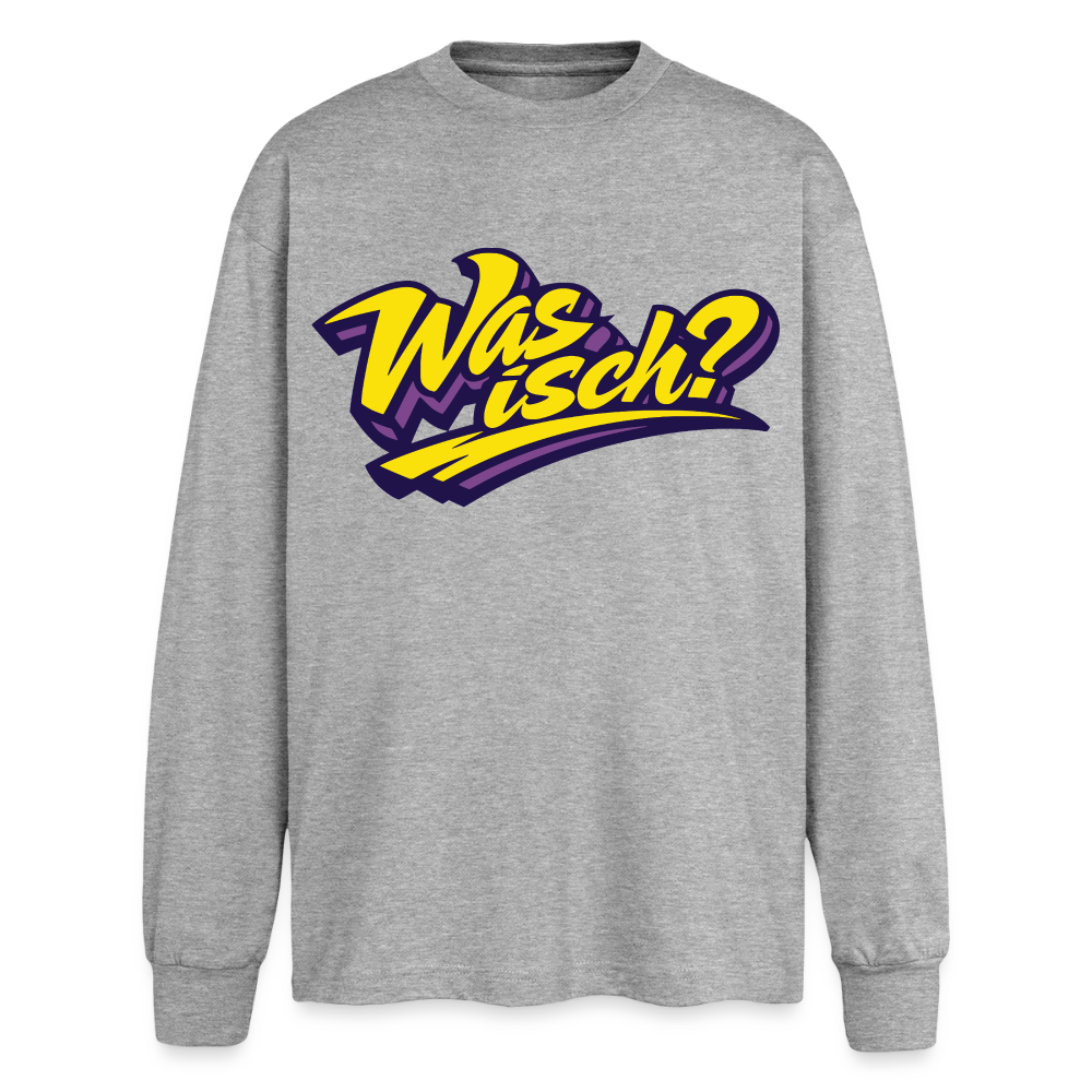 Was isch? Design – Oversized Langarmshirt - Grau meliert