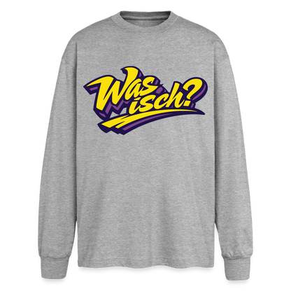 Was isch? Design – Oversized Langarmshirt - Grau meliert
