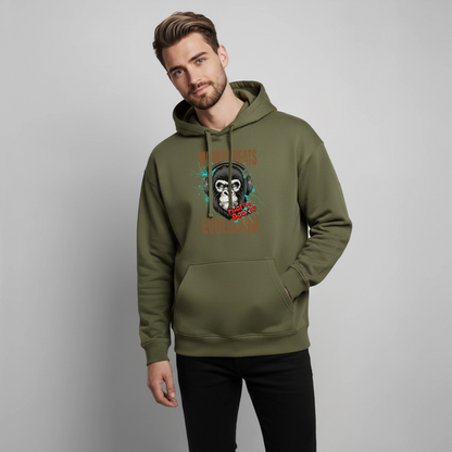 Monkey Beats Design – Oversized Unisex Hoodie - Khaki