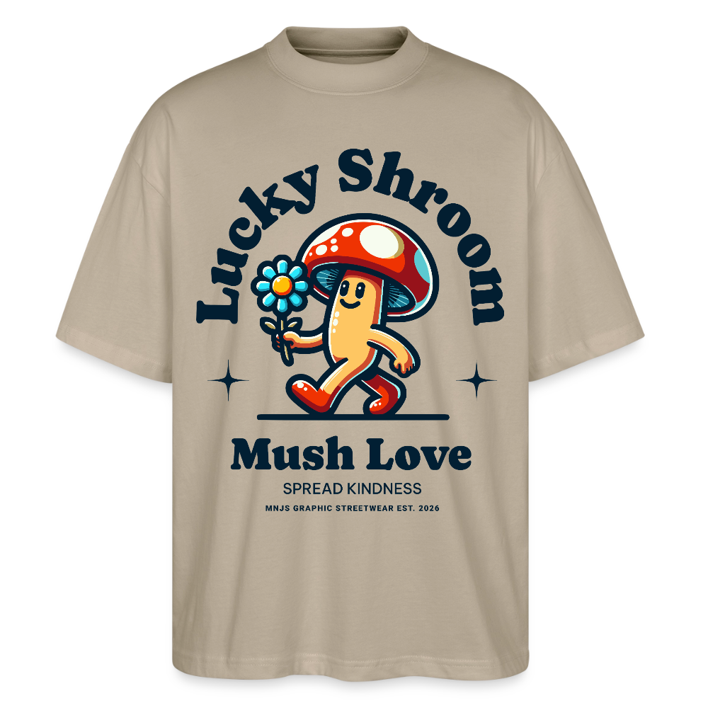 Lucky Shroom Design – Oversized Unisex Bio T-Shirt - Steingrau