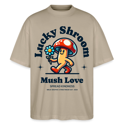 Lucky Shroom Design – Oversized Unisex Bio T-Shirt - Steingrau