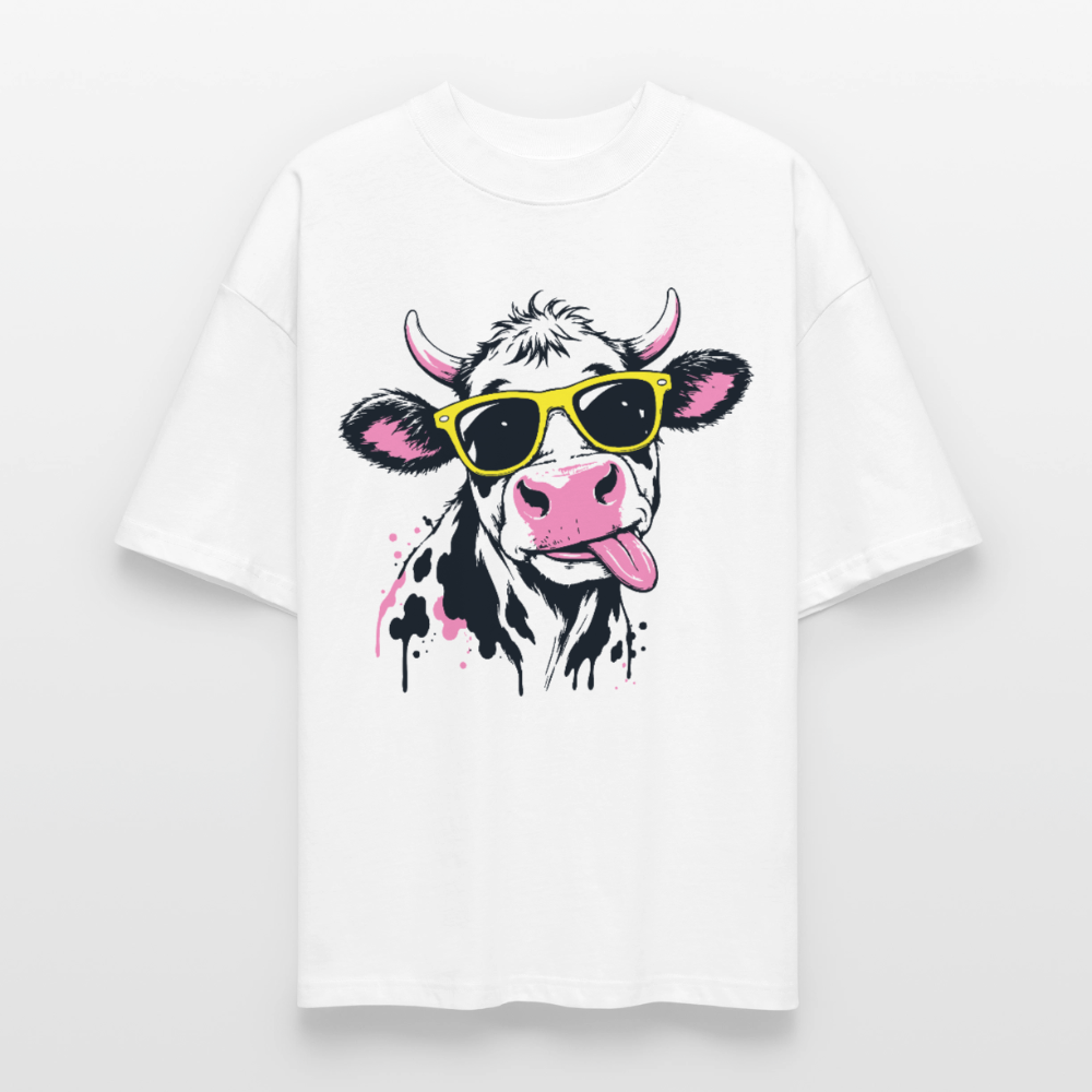 Street Cow Design – Oversized Unisex Bio T-Shirt - Weiß