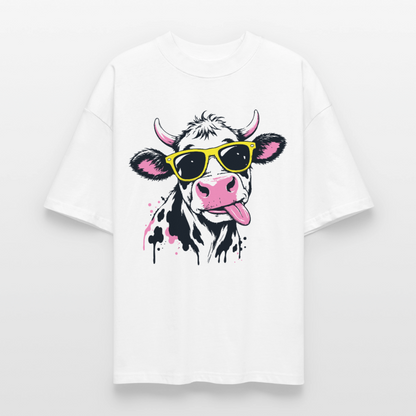 Street Cow Design – Oversized Unisex Bio T-Shirt - Weiß