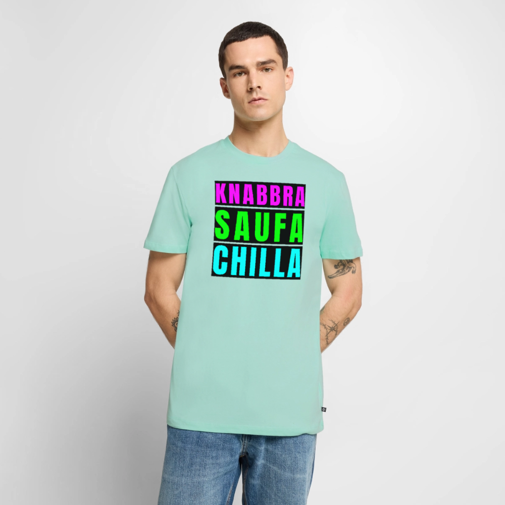 Knabbra Saufa Chilla Design – Männer Premium T-Shirt - Mint 
