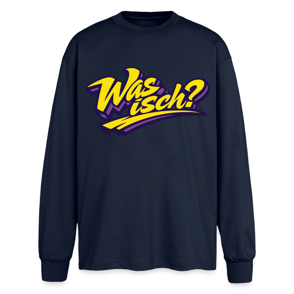 Was isch? Design – Oversized Langarmshirt - Navy
