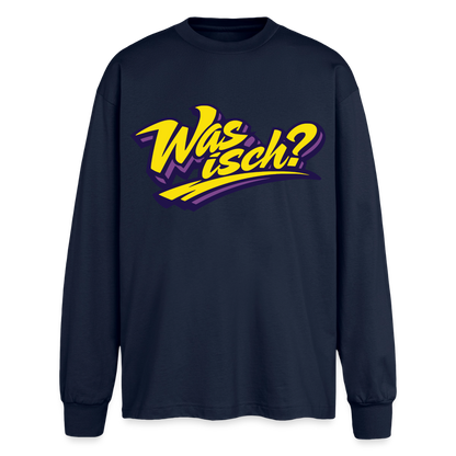 Was isch? Design – Oversized Langarmshirt - Navy