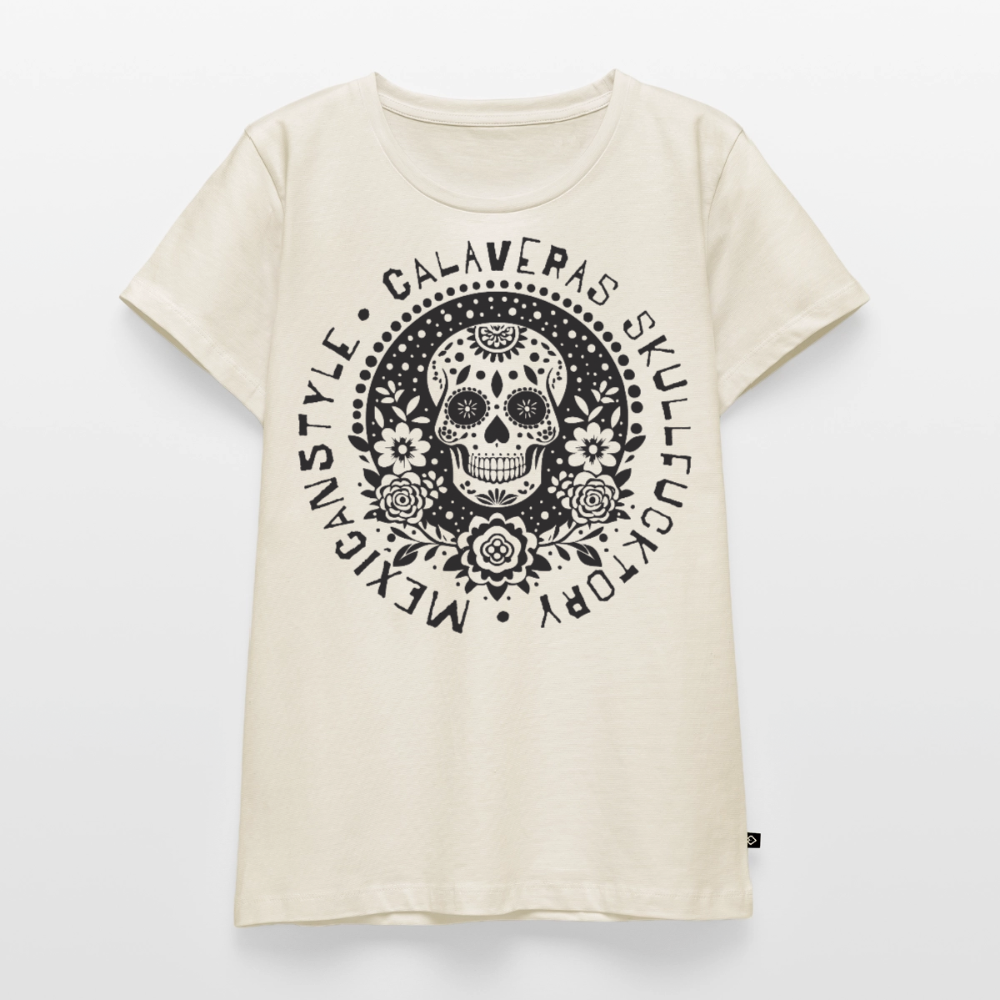 Sugar Skull Black Design - Frauen Premium T-Shirt - Naturweiß