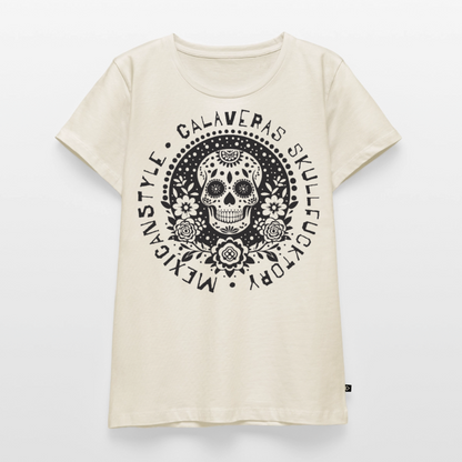 Sugar Skull Black Design - Frauen Premium T-Shirt - Naturweiß