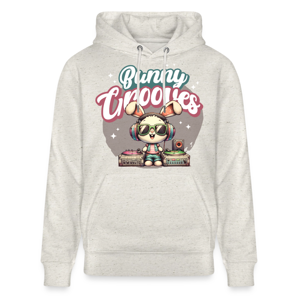 Bunny Grooves Design – Unisex Bio-Hoodie - Beige meliert