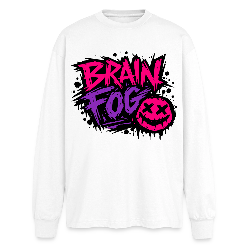 Brain Fog Design – Oversized Langarmshirt - Weiß