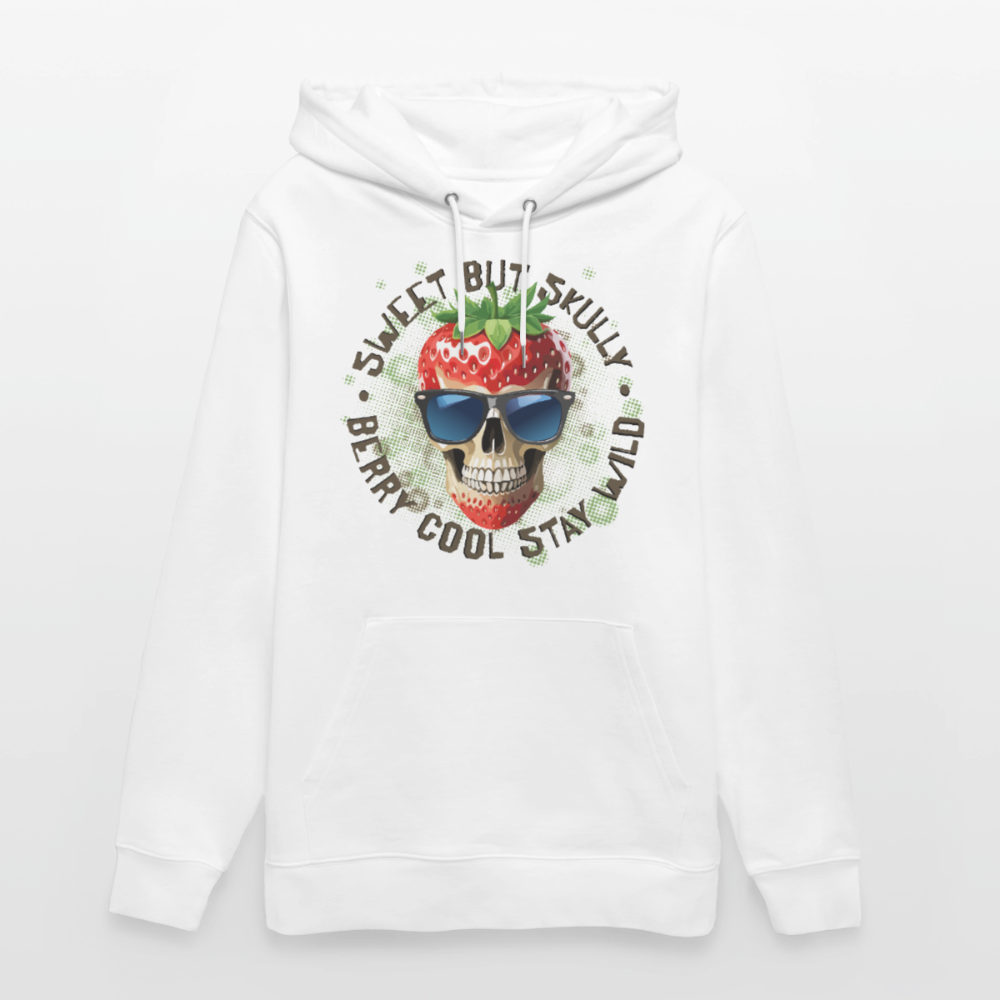 Strawberry Skull Design – Unisex Bio-Hoodie - Weiß