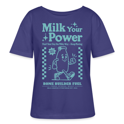 Milk Your Power Design – Rundhals Frauen Bio-T-Shirt - Dämmerung