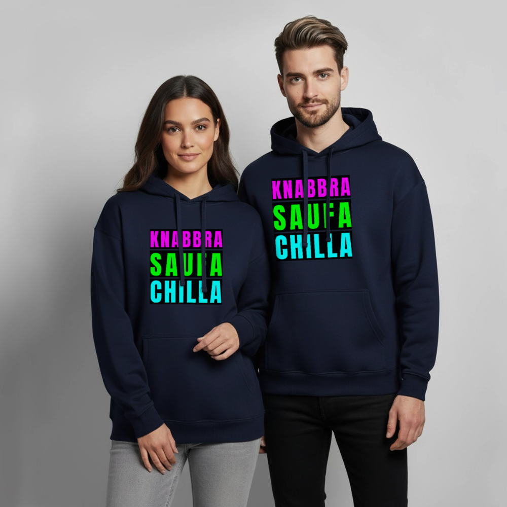 Knabbra Saufa Chilla – Oversized Unisex Hoodie - Navy