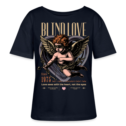 Blind Love Design – Rundhals Frauen Bio-T-Shirt - Navy