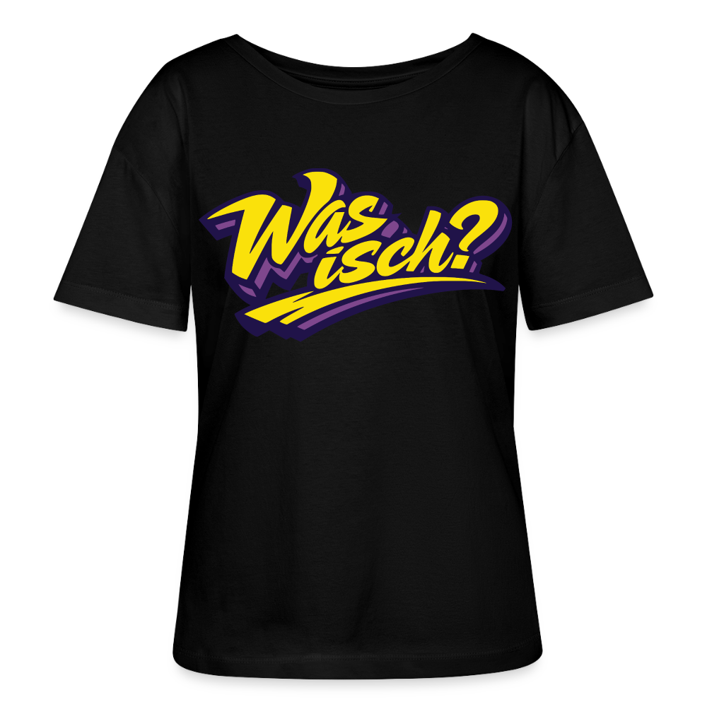 Was isch? Design – Rundhals Frauen Bio-T-Shirt - Schwarz